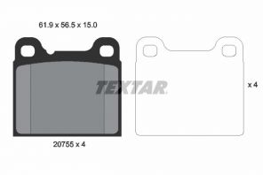 Textar 2075506 - Brzdové platničky -