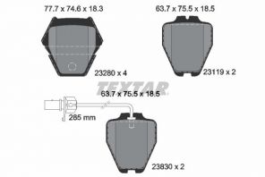 Textar 2328001 - Brzdové platničky -
