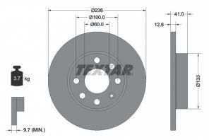 Textar 92020903 - Brzdový kotúč -