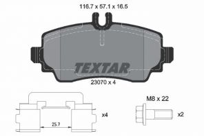 Textar 2307004 - Brzdové platničky -