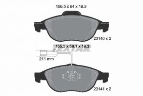 Textar 2314002 - Brzdové platničky -
