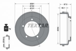 Textar 94024700 - Brzdový bubon -