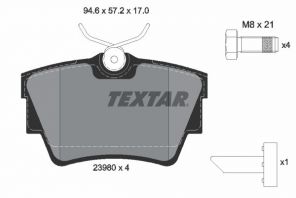 Textar 2398001 - Brzdové platničky -
