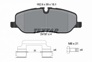 Textar 2419101 - Brzdové platničky -