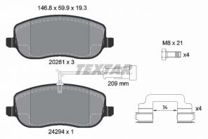 Textar 2429401 - Brzdové platničky -