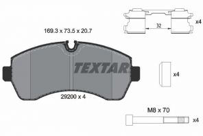 Textar 2920002 - Brzdové platničky -