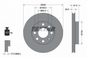 Textar 92029603 - Brzdový kotúč -