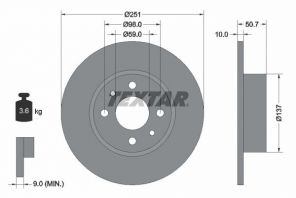 Textar 92034203 - Brzdový kotúč -