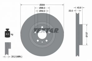 Textar 92046803 - Brzdový kotúč -