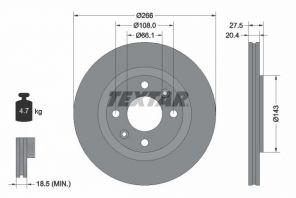 Textar 92048103 - Brzdový kotúč -
