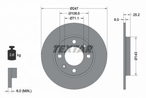 Textar 92055003 - Brzdový kotúč -