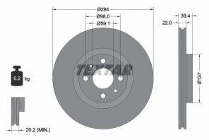 Textar 92055203 - Brzdový kotúč -