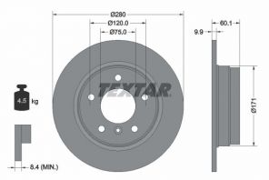 Textar 92055703 - Brzdový kotúč -