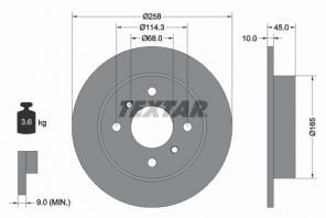 Textar 92056400 - Brzdový kotúč -
