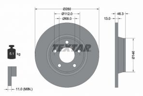 Textar 92071603 - Brzdový kotúč -
