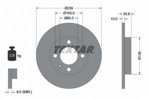 Textar 92071903 - Brzdový kotúč -
