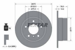 Textar 92072303 - Brzdový kotúč -