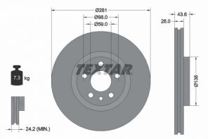 Textar 92074003 - Brzdový kotúč -