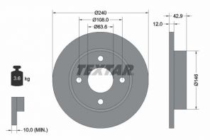 Textar 92075303 - Brzdový kotúč -