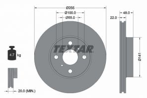 Textar 92077203 - Brzdový kotúč -