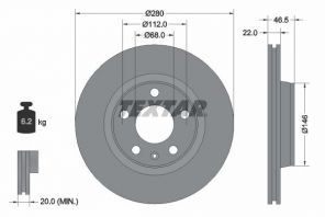 Textar 92083503 - Brzdový kotúč -
