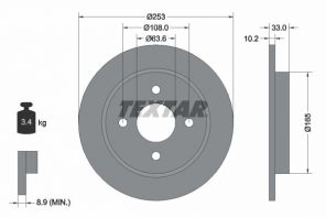 Textar 92088403 - Brzdový kotúč -