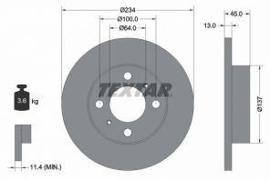 Textar 92089300 - Brzdový kotúč -