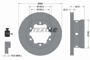 Textar 92089803 - Brzdový kotúč -