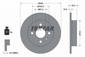 Textar 92092003 - Brzdový kotúč -
