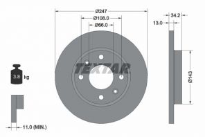 Textar 92092803 - Brzdový kotúč -