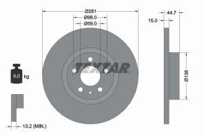 Textar 92096400 - Brzdový kotúč -