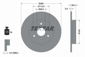 Textar 92097603 - Brzdový kotúč -