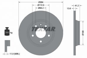 Textar 92098103 - Brzdový kotúč -