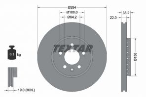 Textar 92103400 - Brzdový kotúč -