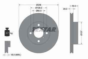 Textar 92104500 - Brzdový kotúč -