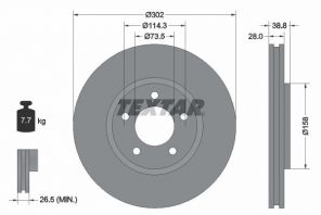 Textar 92108200 - Brzdový kotúč -