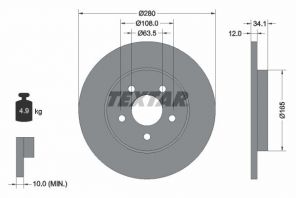 Textar 92109703 - Brzdový kotúč -