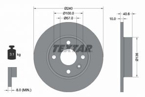 Textar 92111003 - Brzdový kotúč -