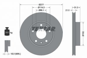 Textar 92115703 - Brzdový kotúč -