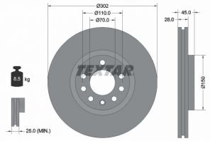 Textar 92118303 - Brzdový kotúč -