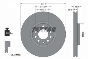 Textar 92118803 - Brzdový kotúč -