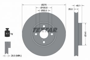 Textar 92126003 - Brzdový kotúč -