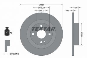Textar 92130200 - Brzdový kotúč -