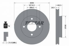Textar 92134803 - Brzdový kotúč -