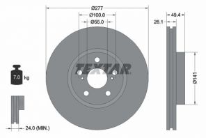 Textar 92135503 - Brzdový kotúč -