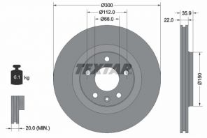 Textar 92137103 - Brzdový kotúč -
