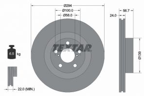 Textar 92139500 - Brzdový kotúč -