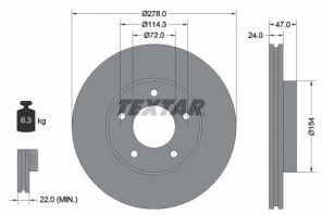 Textar 92146503 - Brzdový kotúč -