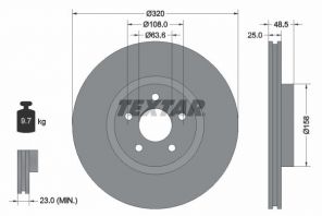 Textar 92149100 - Brzdový kotúč -