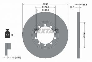 Textar 92152000 - Brzdový kotúč -
